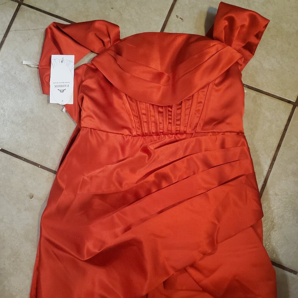 Red corset tie dress